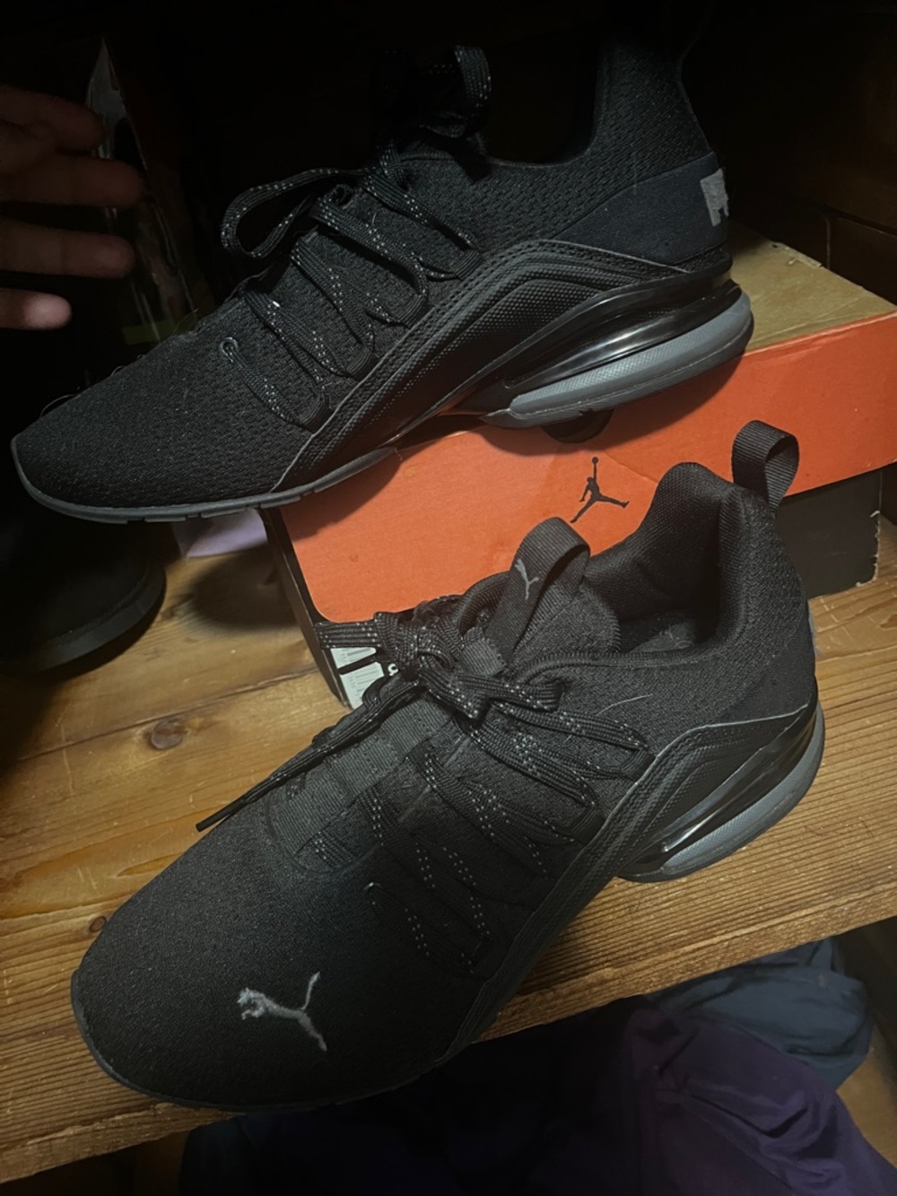Puma Men's Black Low-Top Knit Athletic Sneakers